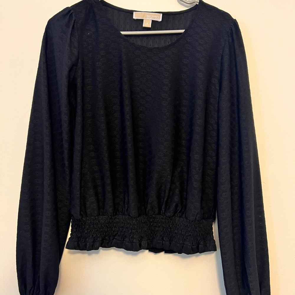 Michael Kors Black Textured Blouse